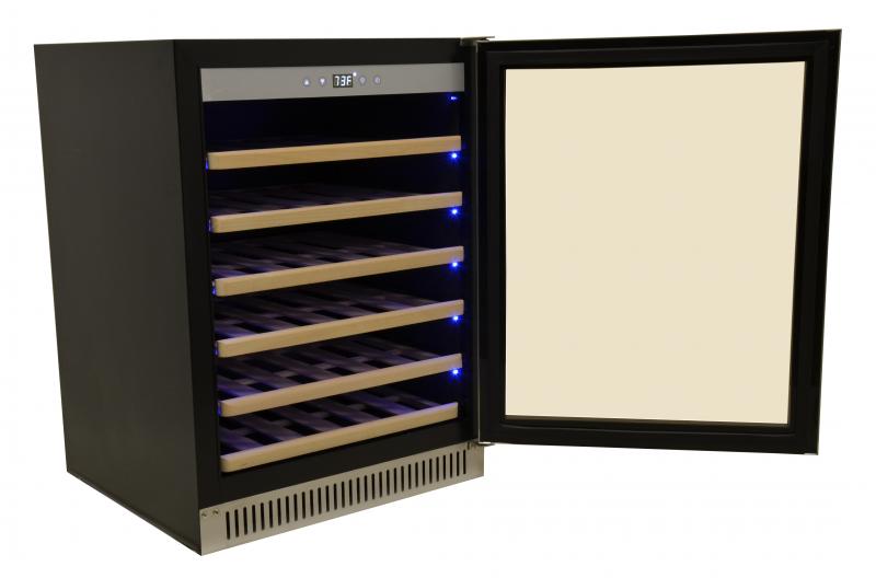 Dual Zone Wine Cooler with 51 Bottle Capacity and Stainless Steel Door